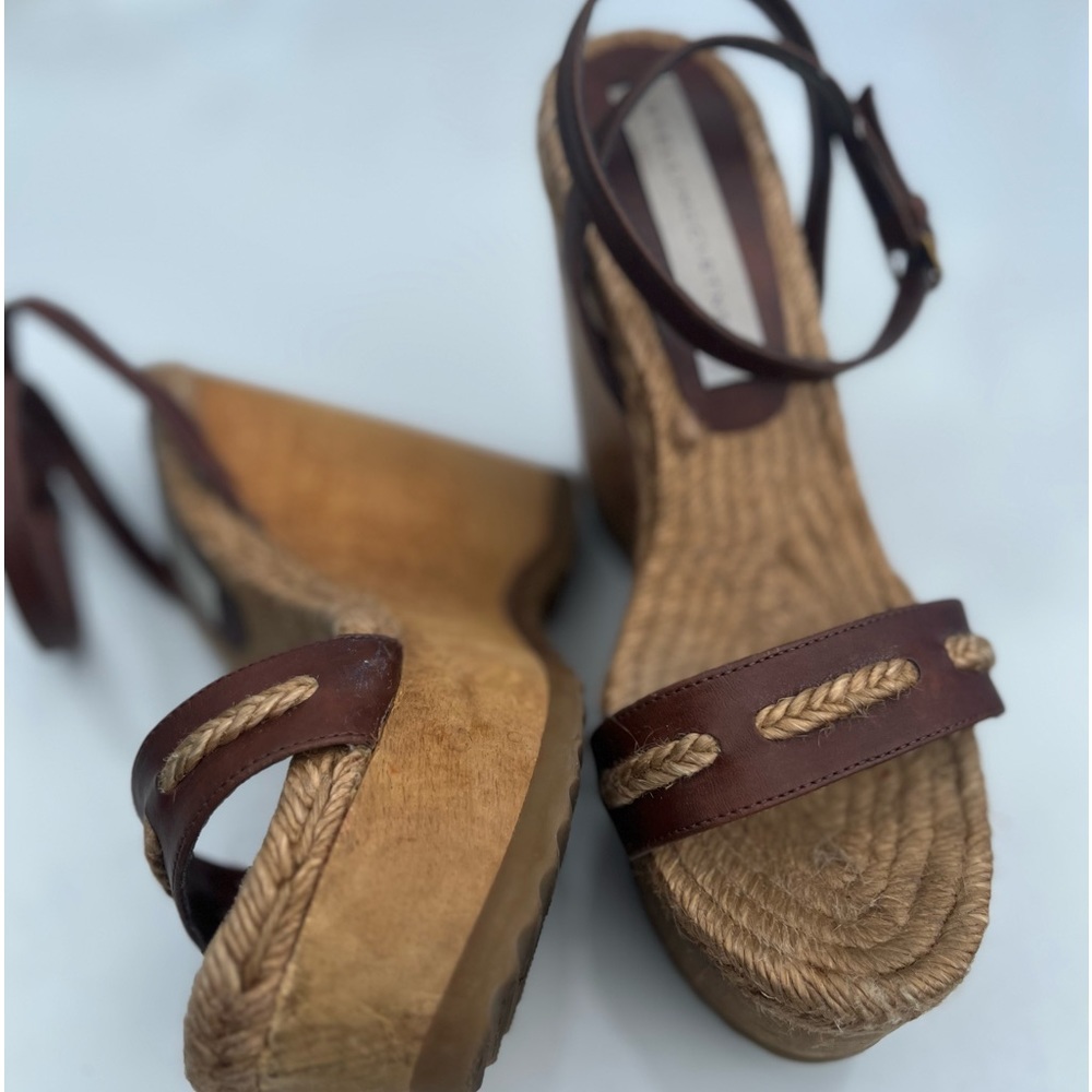 Stella McCartney Altea/Twist Mahogany Wedges size 37 Boho, Jute, Leather